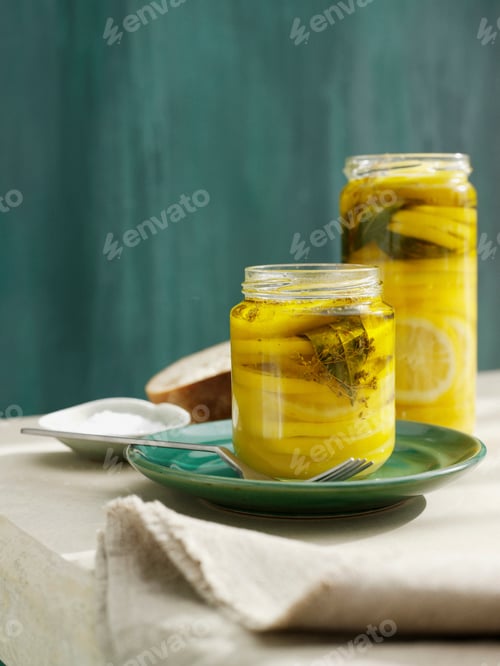 Preview: Jars filled with lemons and oil