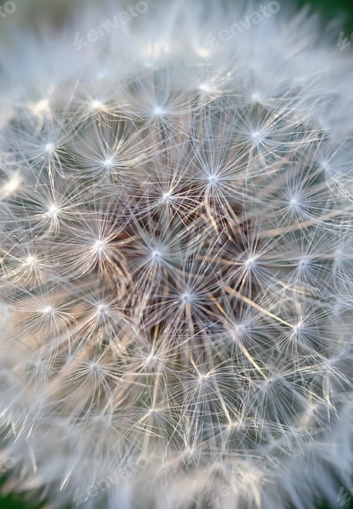 Preview: Macro photography of a fluffy white dandelion