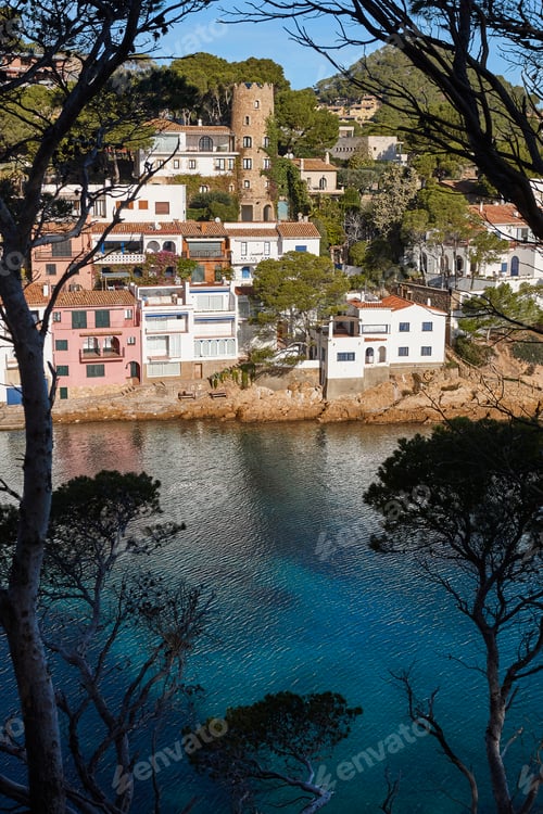Preview: Mediterranean coastline traditional village of Begur. Girona, Catalonia. Spain