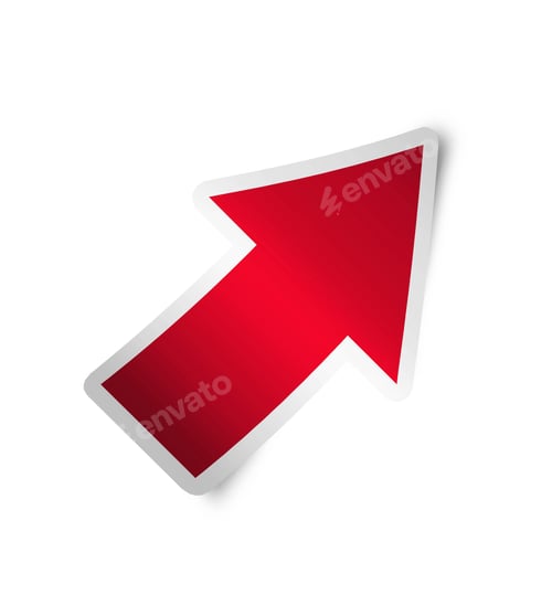 Preview: Right arrow icon red isolated