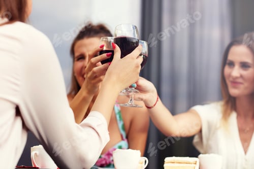 Preview: Group of friends with wine