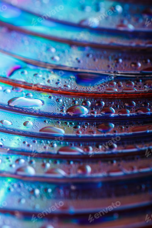 Preview: Colorful, Rainbow, Abstract Background. Water Drops. Condensate. Texture Of Glass. Parallel Lines