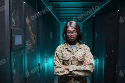 Preview: Military Woman in Server Room