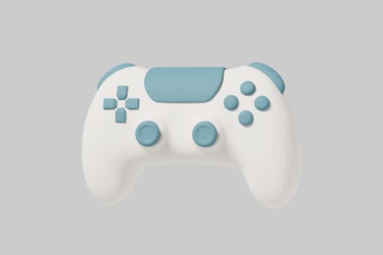 Preview: Video game controller with light blue accents
