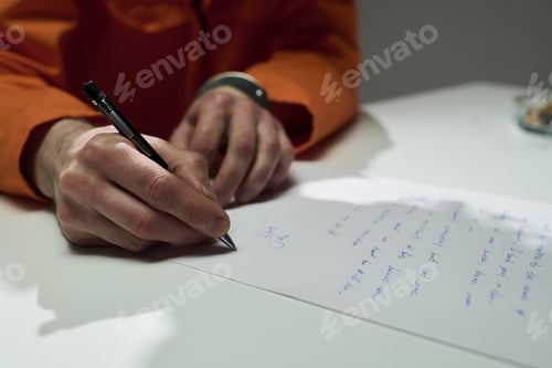 Preview: Writing Hand on Desk with Pen and Paper