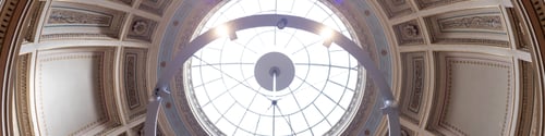 Preview: Banner dome of an old building from the inside, symmetry and light