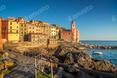 Preview: Tellaro village at sunset. Golfo dei Poeti. Liguria, Italy
