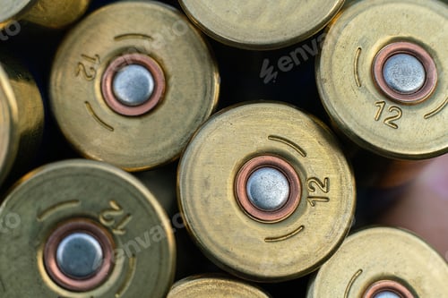 Preview: a macro view of the bullets for hunting rifle of twelve caliber