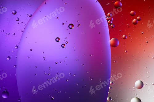 Preview: creative abstract purple and red color texture from mixed water and oil bubbles