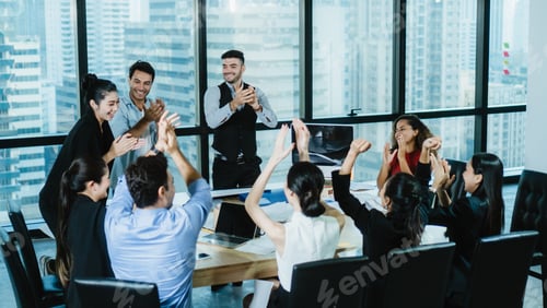 Preview: Corporate business team work and manager in a meeting room for conference, brainstrom