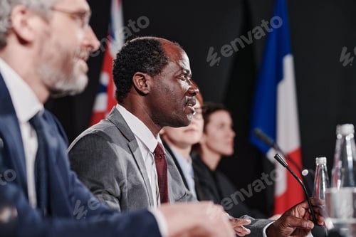 Preview: Man performing with his speech at conference