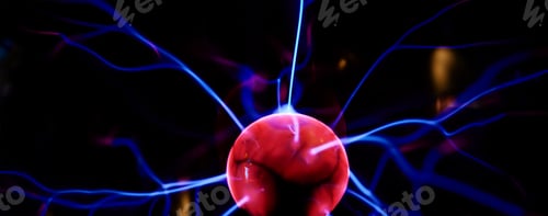 Preview: Plasma ball with energy rays on dark background