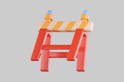 Preview: Barrier with lights orange and white