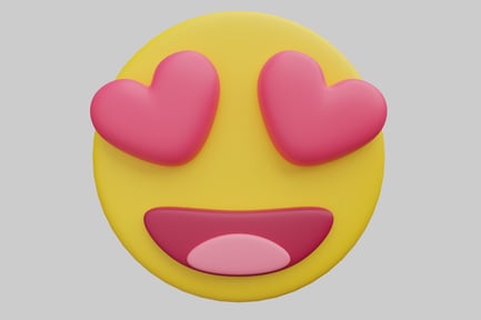 Preview: Happy face with heart-shaped eyes