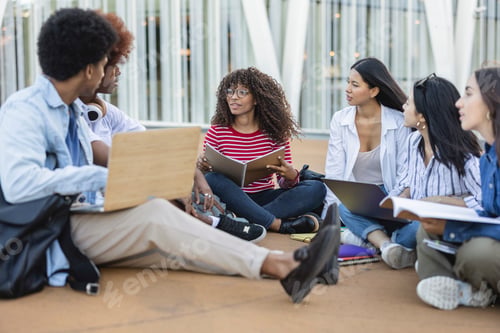 Preview: Multiracial group of six college