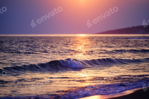 Preview: Waves on Ada Bojana beach at sunset.