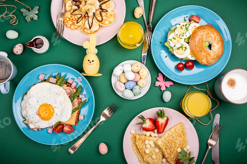 Preview: Easter breakfast flat lay
