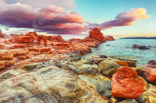 Preview: Awesome view of Red Rocks called “is Scoglius Arrubius”) on Cea beach