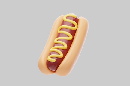Hotdog with mustard
