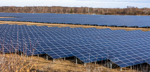 Preview: Electric farm with panels for producing clean ecologic energy.