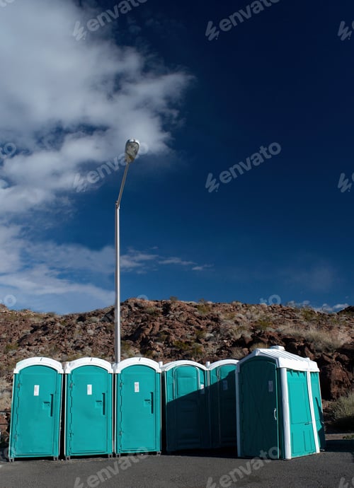 Preview: Potable toilets by rocks
