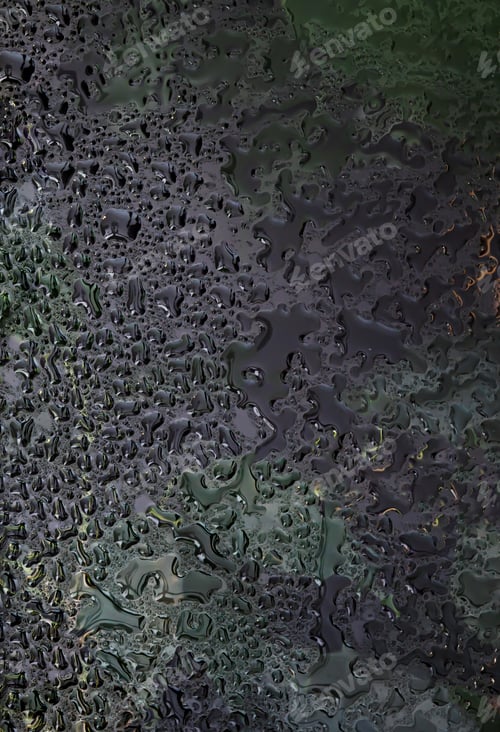 Preview: plants leaves behind glass water drops moisturizing natural background