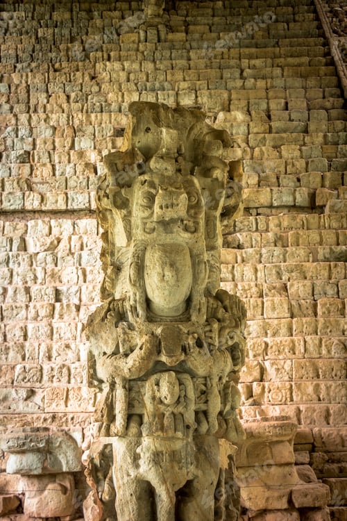Preview: Hieroglyphic Stairway at Mayan Ruins - Copan Archaeological Site, Honduras