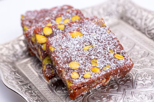 Preview: Delicious Turkish Delight Sweet Treat on Silver Tray