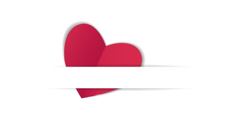Preview: Red paper hearts in an envelope, valentine for valentines day. Simple minimalist banner with space