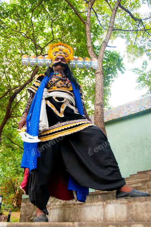 Preview: Portrait of a Impressionist dressed as Raavan, India