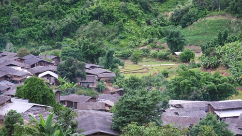 Preview: The rural village and rice terraces in the mountains
