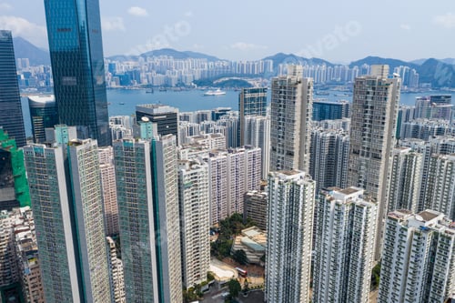 Preview: Tai Koo, Hong Kong 19 March 2019: Top view of Hong Kong urban city