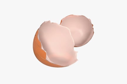 Preview: Nested pink eggshell halves