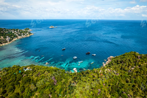 Preview: tropical island and sea view form above