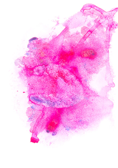 Preview: Abstract painting with bright pink and blue paint strokes on white