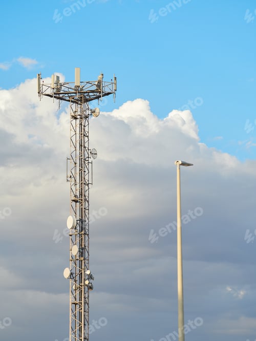 Preview: Radio communication tower on a sunny morning