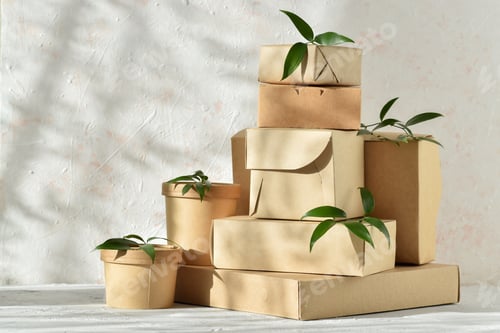 Preview: Various paper packages with natural light