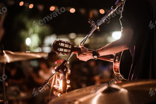Preview: The musicians were playing rock music on stage, there was an audience full