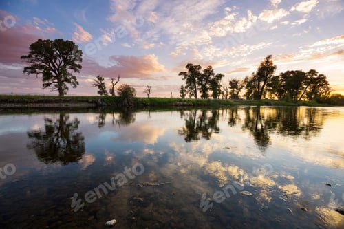 Preview: Lake on sunset
