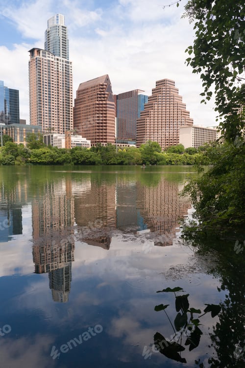 Preview: Smooth Reflection Austin Texas Downtown City Skyline Colorado River