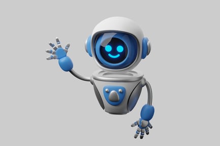 Preview: Cute smiling robot character