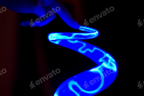 Preview: Modern sculpture using blue electricity. RLTheis