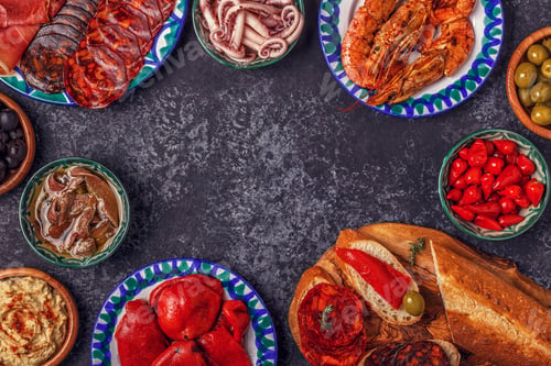 Preview: Typical Spanish concept of tapas.