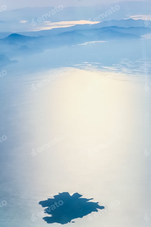 Preview: above view of island in Aegean sea