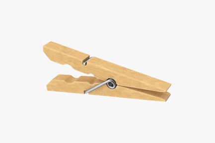 Preview: Open Wooden Clothespin with Metal Spring