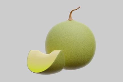 Preview: Fresh cantaloupe and slice duo