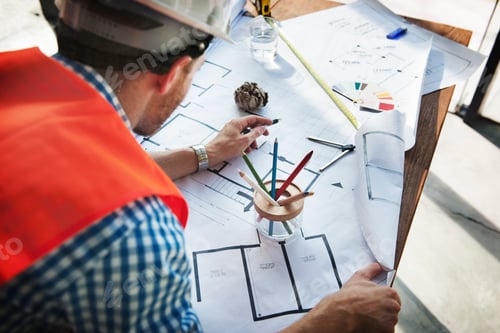 Preview: Construction Interior Blueprint Plan Designing Concept