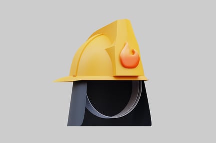 Preview: Hard hat with flame ornament