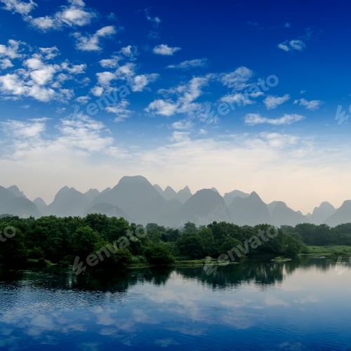 Preview: karst mountain landscape and reflection