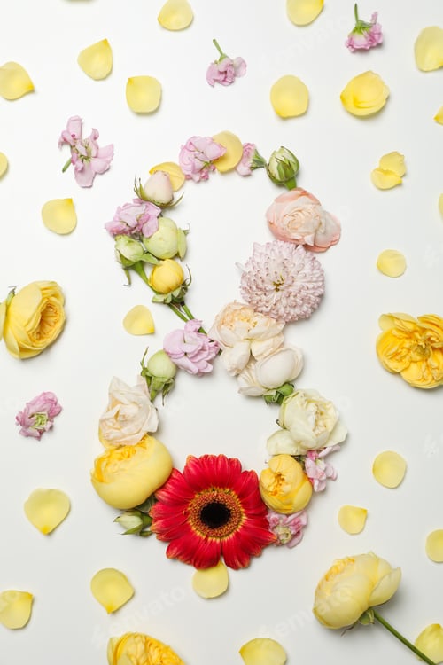 Preview: Concept of 8 march, Women day, top view